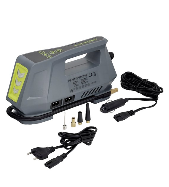 Kompresor powietrza DC 12V, AC 230V 10 BAR, automatyczny z cyfrowym ciśnieniomierzem i latarką LED