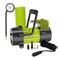 Piston air compressor 12V, 10 BAR, 40L / min, spiral hose 400 cm with analog pressure gauge, 4 adapters