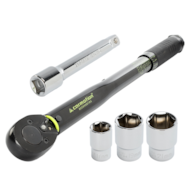 Clé dynamométrique 28-210 Nm, 1/2  + douilles 17, 19 et 21 mm + rallonge 125 mm, certificat d'étalonnage