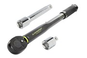 Torque wrench 28-210 Nm, 1/2  + adapter 1/2  > 3/8  + extension 125 mm, calibration certificate