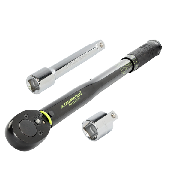 Drehmomentschlüssel 28-210 Nm, 1/2  + Adapter 1/2  > 3/8  + Verlängerung 125 mm, Kalibrierzertifikat