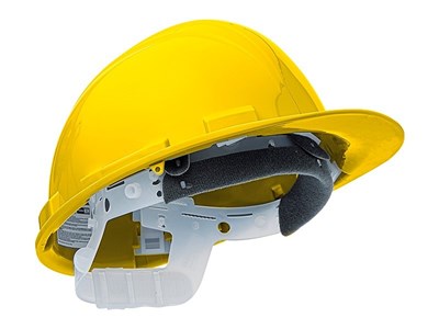 Casque de protection HDPE, réglable 53-63 cm, jaune