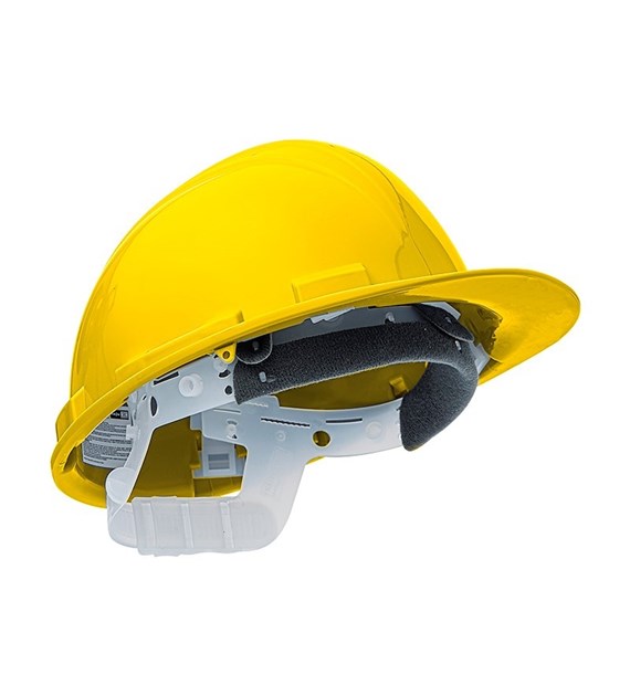 Casque de protection HDPE, réglable 53-63 cm, jaune