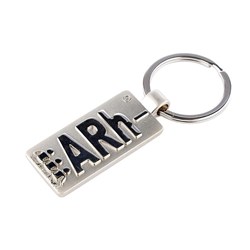Porte-clés en métal avec symbole du groupe sanguin ARh-