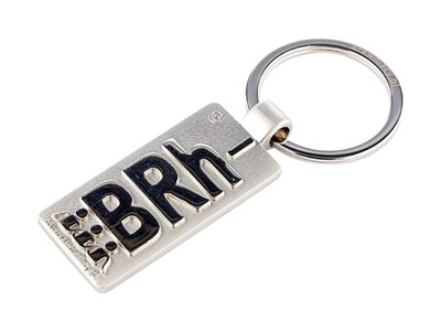 Schlüsselanhänger aus Metall mit dem Blutgruppensymbol BRh-