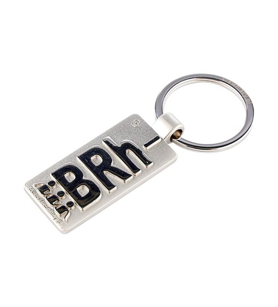 Metal key ring with blood group symbol BRh-