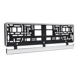 License plate frame, brushed steel imitation