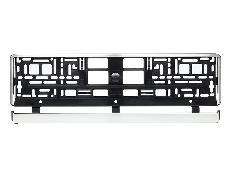 License plate frame, brushed steel imitation