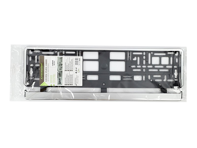 License plate frame, brushed steel imitation