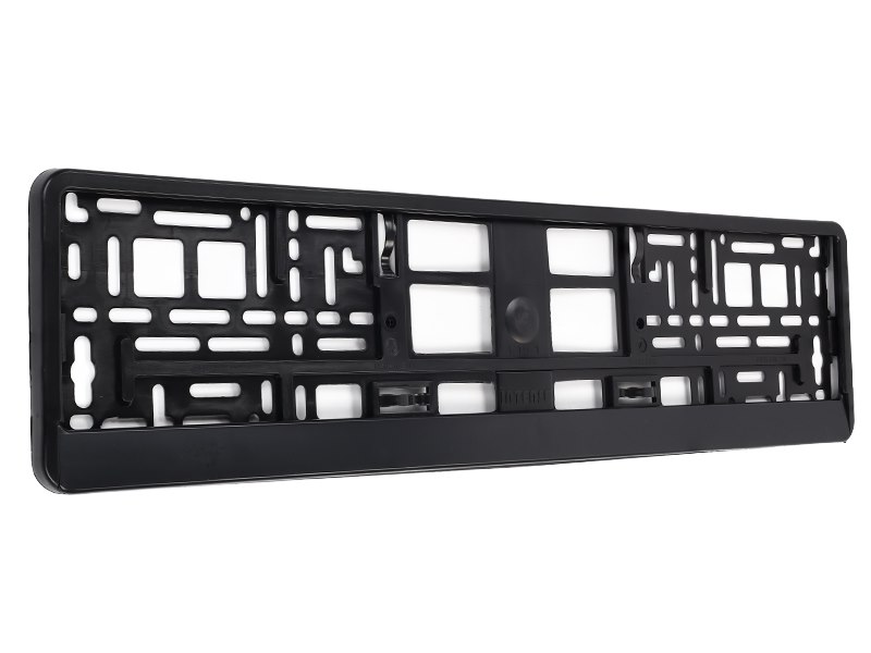 License plate frame with a wide strip, black, flexible
