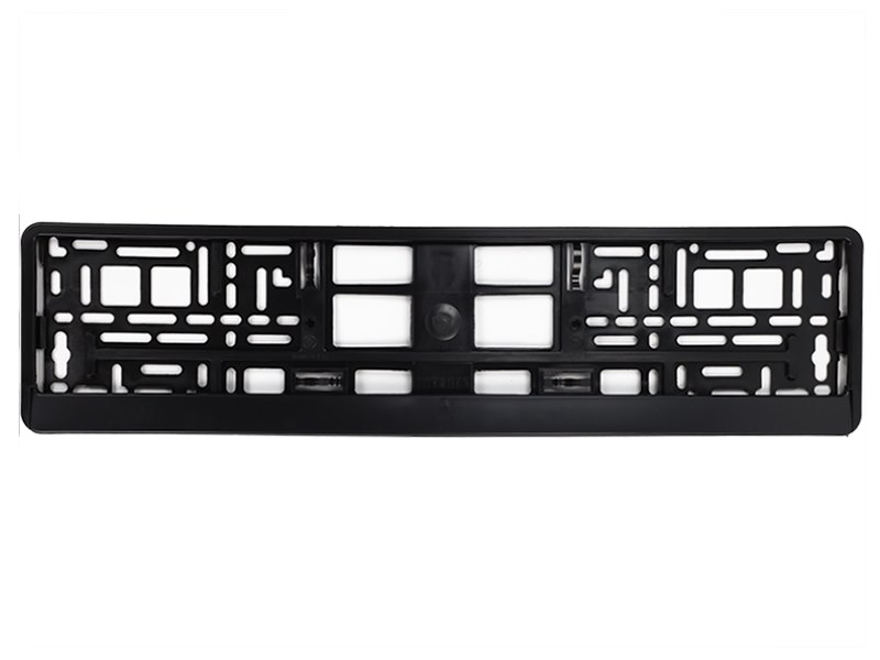 License plate frame with a wide strip, black, flexible