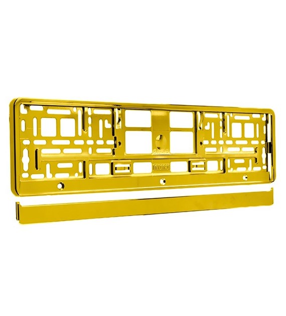 License plate frame, metallized, gold