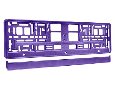 Cadre de plaque d'immatriculation métallisé, violet