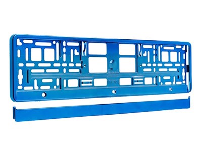 License plate frame, metallized, blue 