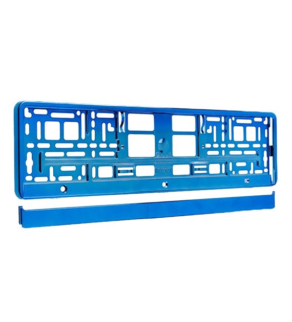 Cadre de plaque d'immatriculation métallisé, bleu