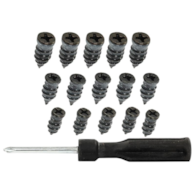 Clous de réparation de pneus, 15 pcs + tournevis