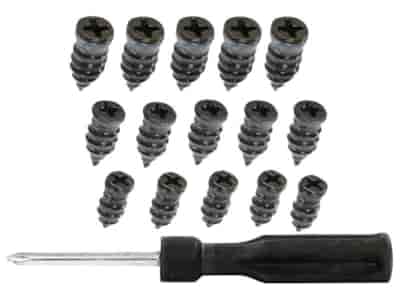 Clous de réparation de pneus, 15 pcs + tournevis
