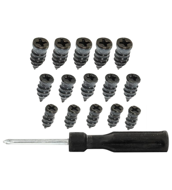 Clous de réparation de pneus, 15 pcs + tournevis