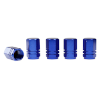 Bouchons de valve, hexagonaux en aluminium, 5 pcs, bleu
