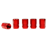 Bouchons de valve, hexagonaux en aluminium, 5 pcs, rouge