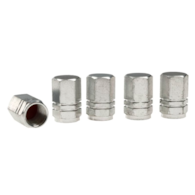 Bouchons de valve, hexagonaux en aluminium, 5 pcs,, argenté