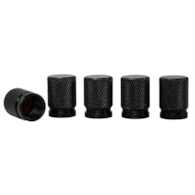 Bouchons de valve en aluminium, 5 pcs, noir