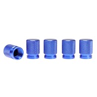 Aluminium valve caps, 5 pcs, blue
