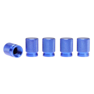 Bouchons de valve en aluminium, 5 pcs, bleu
