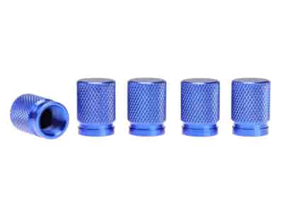 Bouchons de valve en aluminium, 5 pcs, bleu