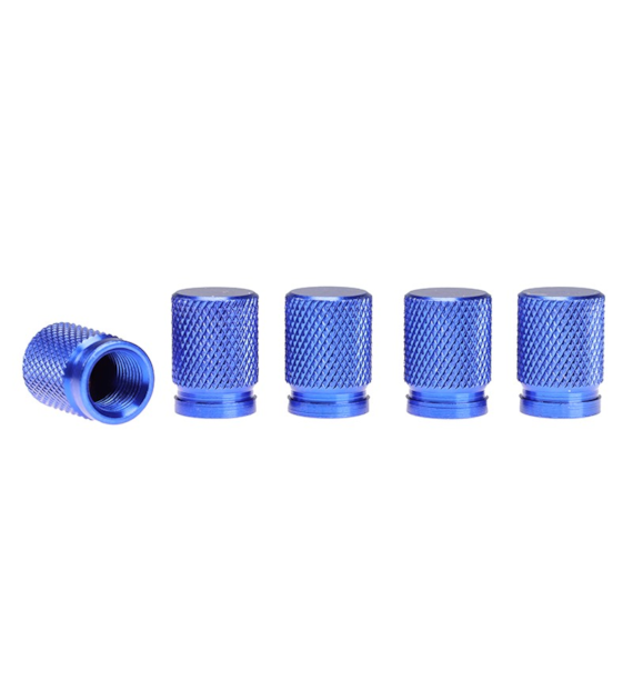 Bouchons de valve en aluminium, 5 pcs, bleu