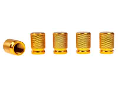 Bouchons de valve en aluminium, 5 pcs, doré