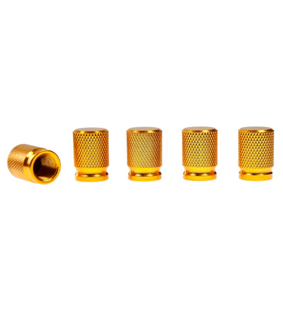 Bouchons de valve en aluminium, 5 pcs, doré