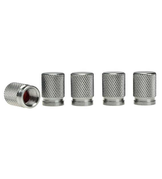 Aluminium valve caps, 5 pcs, gunmetal color