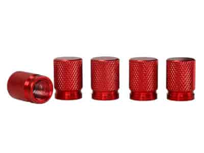 Bouchons de valve en aluminium, 5 pcs, rouge