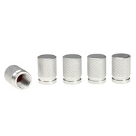 Aluminium valve nuts, 5 pcs, silver