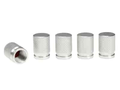 Ventilkappen, Aluminium, 5 Stk, silber