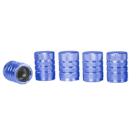 Bouchons de valve en aluminium avec insert fileté en plastique, 5 pcs, bleu