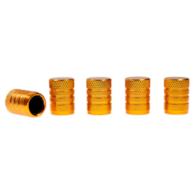Bouchons de valve en aluminium avec insert fileté en plastique, 5 pcs, doré
