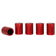 Bouchons de valve en aluminium avec insert fileté en plastique, 5 pcs, rouge