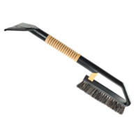 Brosse-grattoir de 55 cm avec lame en laiton et manche en bois ondulé