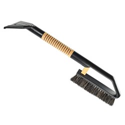55 cm brush-scraper with brass blade and wavy wooden handle