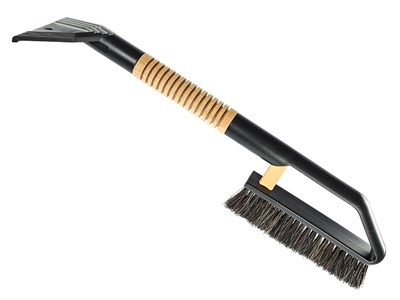 55 cm brush-scraper with brass blade and wavy wooden handle