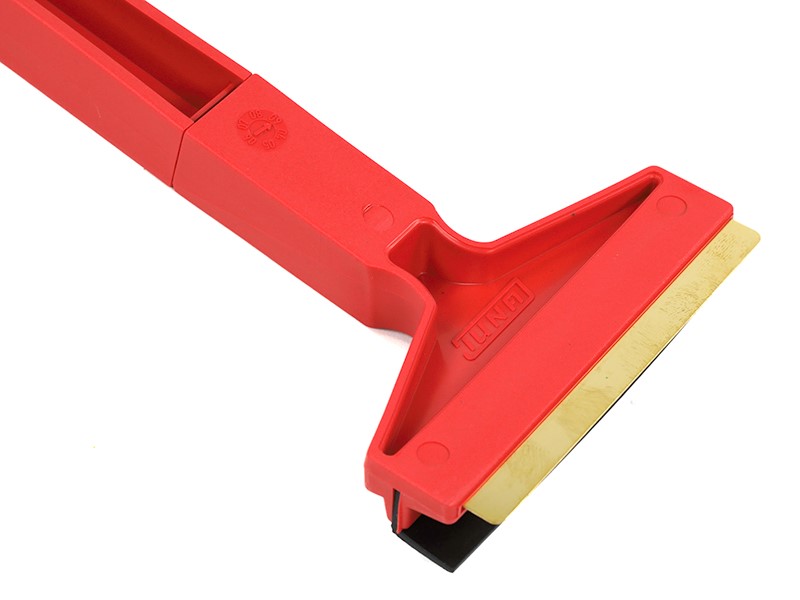 Ice scraper with brass blade and squeegee, short
