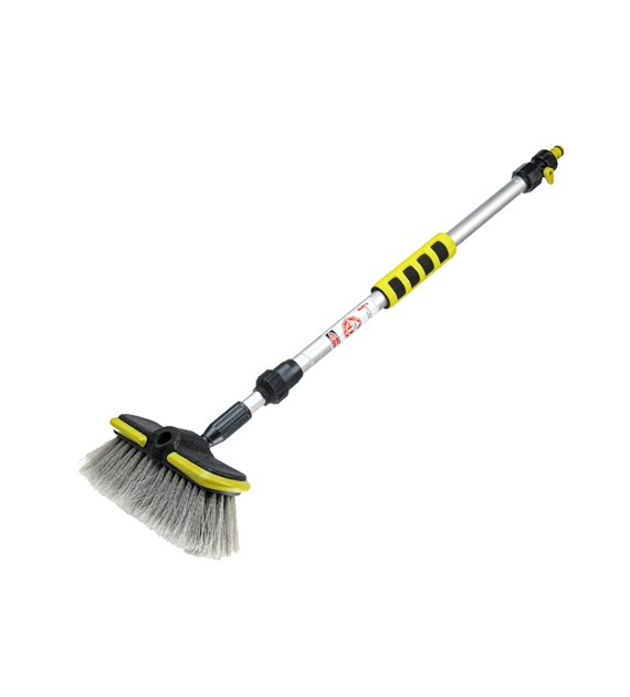 Water flow brush 20 cm / 8  with telescopic handle 65 - 100 cm and valve