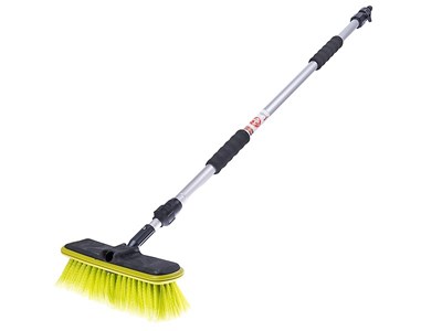 Water flow brush 25 cm / 10  with telescopic handle 95 - 165 cm and valve