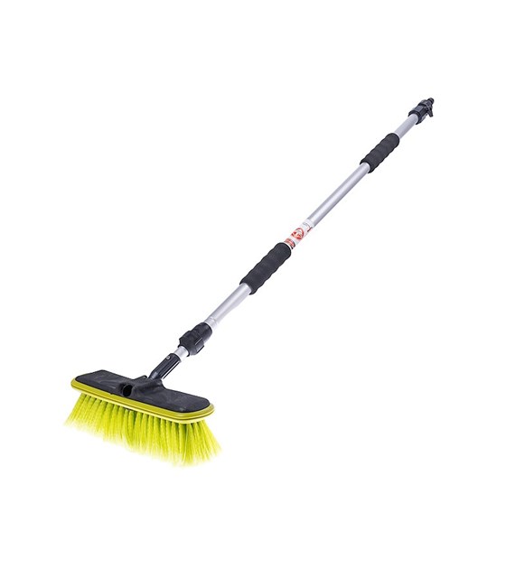 Water flow brush 25 cm / 10  with telescopic handle 95 - 165 cm and valve