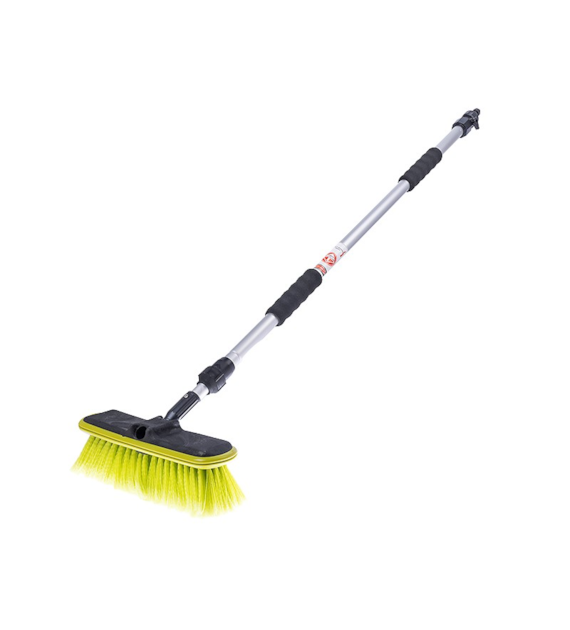 Water flow brush 25 cm / 10  with telescopic handle 95 - 165 cm and valve