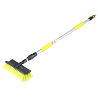 Angled water flow brush 25 cm / 10  with telescopic handle 110 - 170 cm and valve