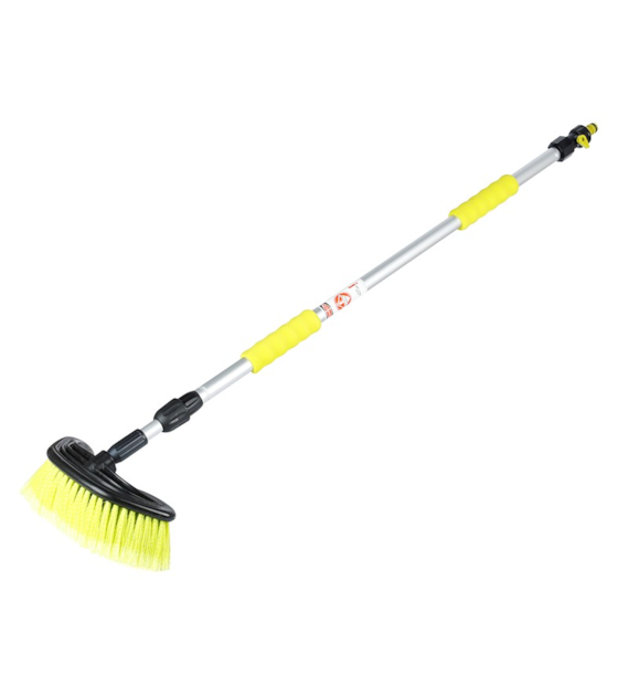 Brosse à flux  semi-circulaire, 20 cm / 8  avec manche télescopique de 105 - 160 cm et valve