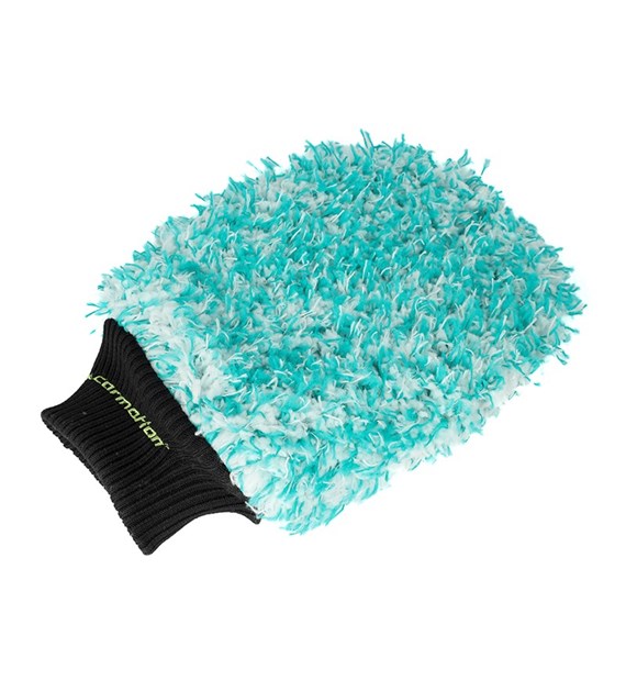 Car washing and polishing glove, microfiber + fine chenille